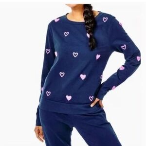 Lilly Pulitzer Hide Tide Navy Wild Heart Chenille Size M